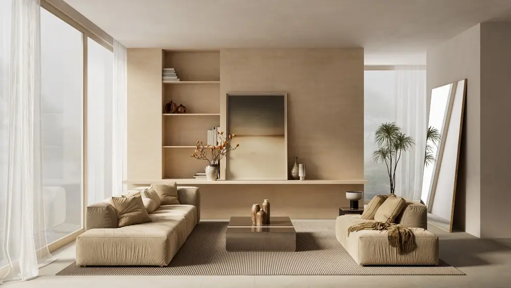 Bois clair salon maison